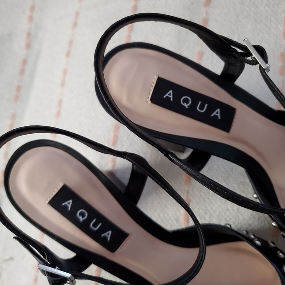 BNIB AQUA Cullen Platform Ankle Strap Studded Sandals - 7.5 - Picture 7 of 12